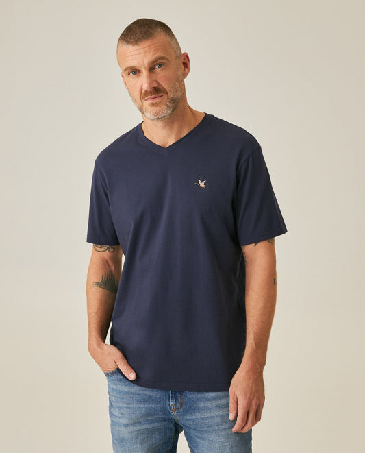 Men's Slim Fit V-Neck T-Shirt - Blue