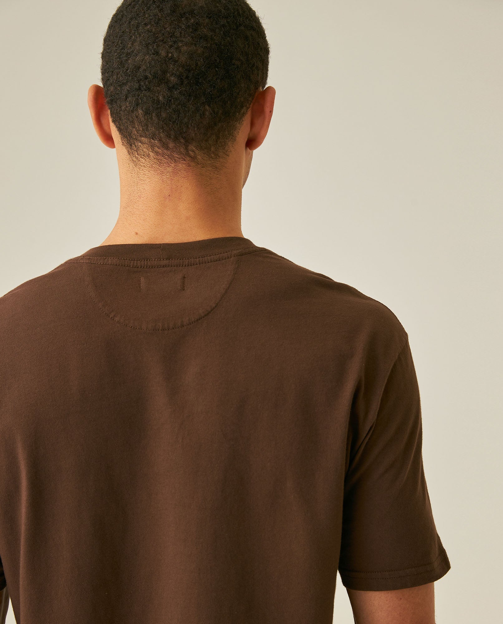 Men's T-Shirt Slim Fit Short Sleeve Crewneck Cotton Vibrant Embroidered Duck Heart Point Chest - Brown