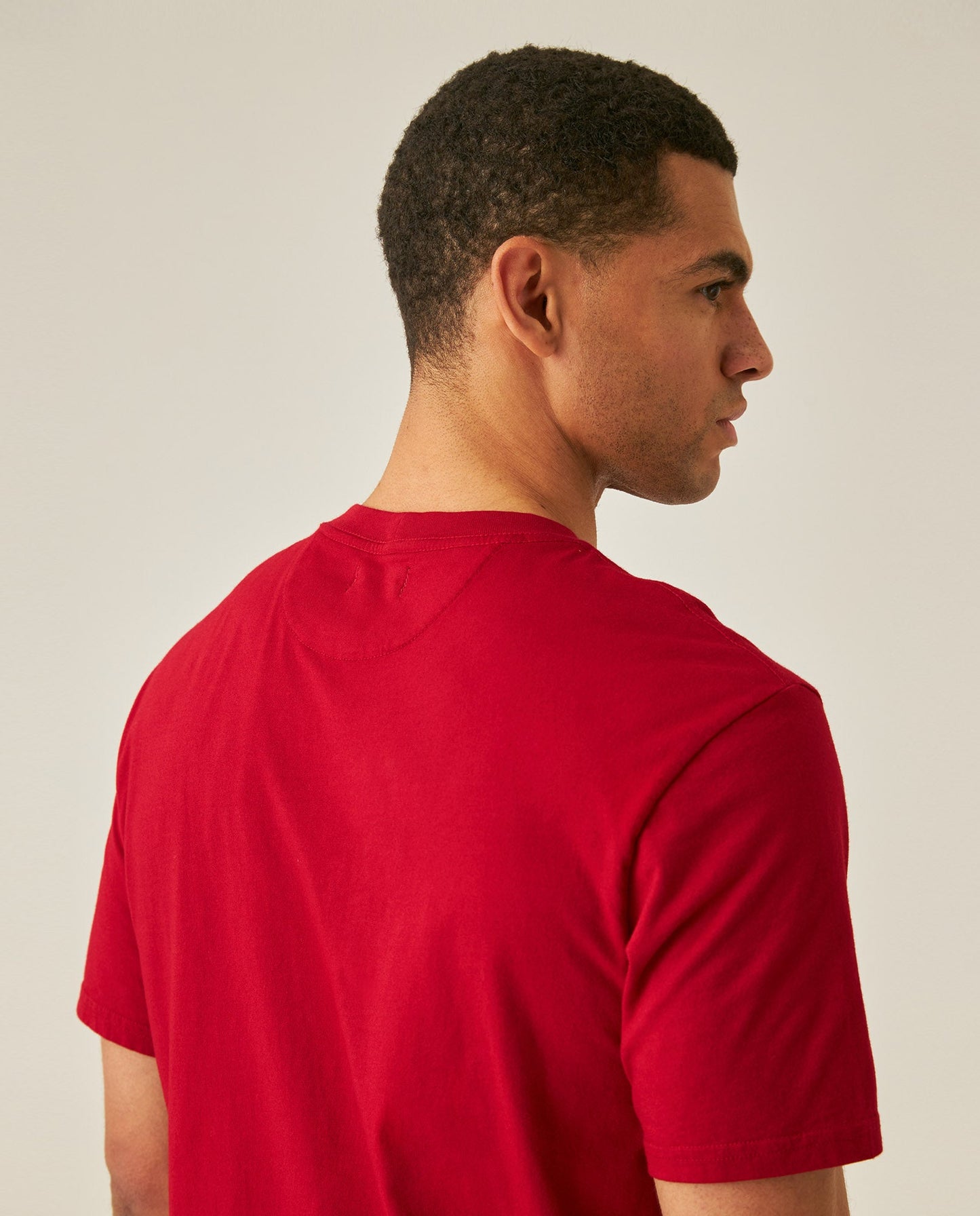 Men's T-Shirt Slim Fit Short Sleeve Crewneck Cotton Vibrant Embroidered Duck Heart Point Chest - Red