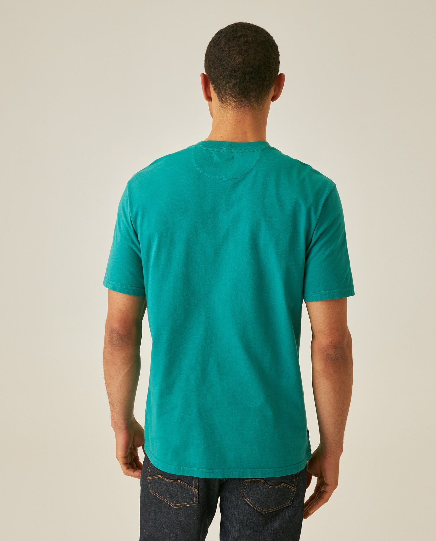 Men's T-Shirt Slim Fit Short Sleeve Crewneck Cotton Vibrant Embroidered Duck Heart Point Chest - Green
