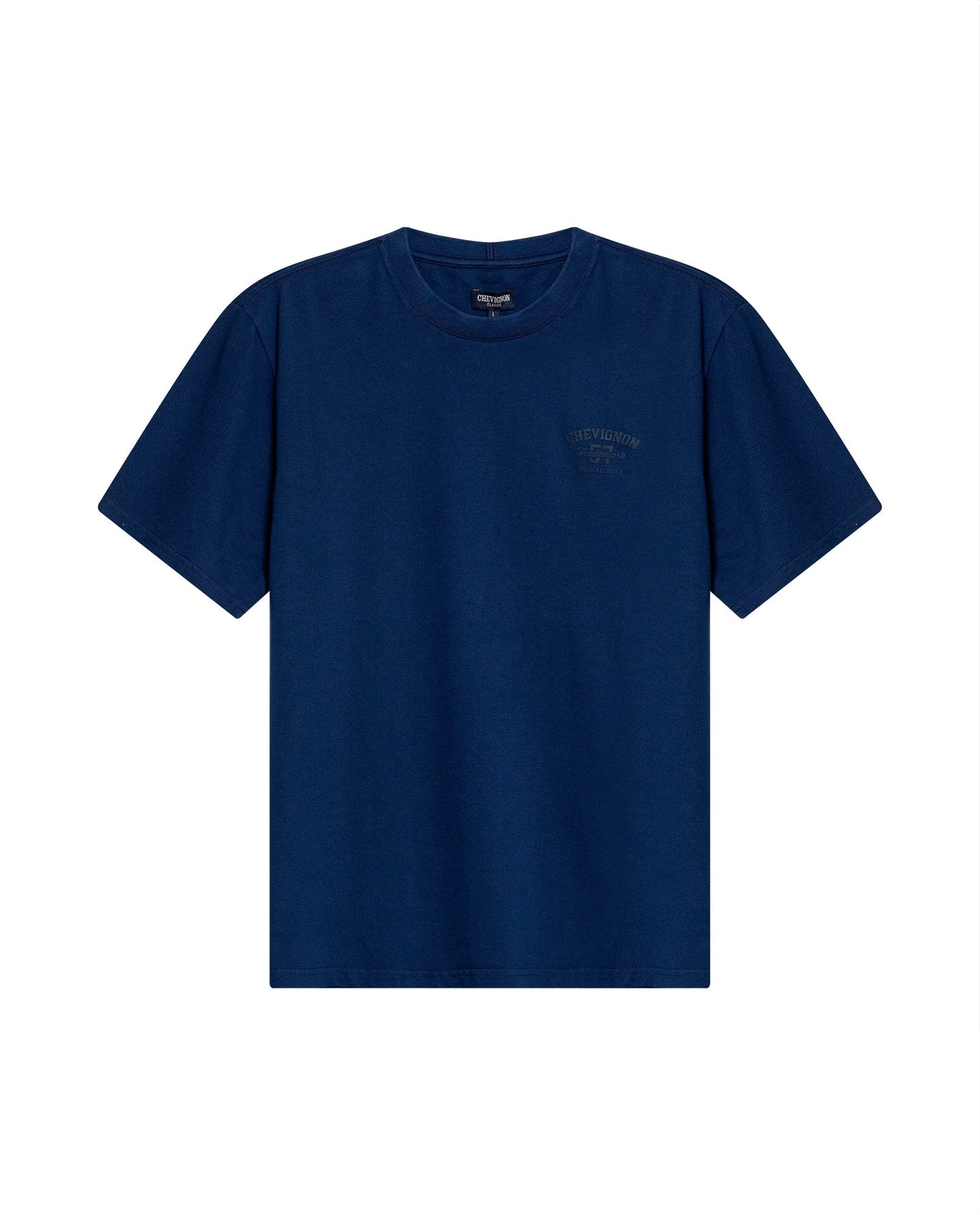 Men's T-Shirt Classic Fit Short Sleeve Cotton Elastane Piqué-Honeycomb Fabric Localized Graphic Red Vent Details - Blue