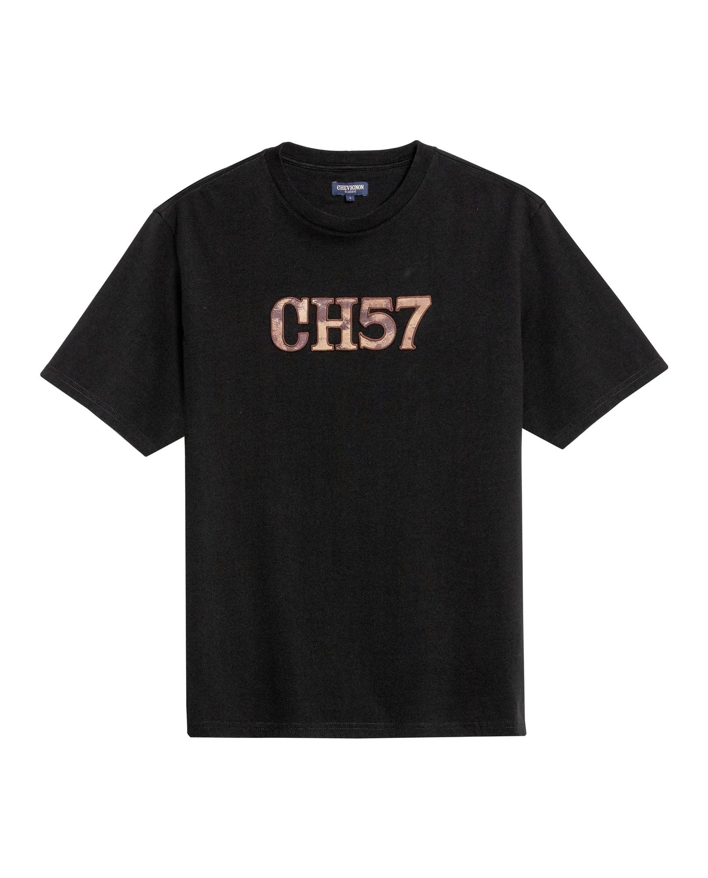 Men's T-Shirt Classic Fit Short Sleeve Crewneck Cotton Jersey Medium Weight Military Camo Aesthetic Chest Graphic - Black