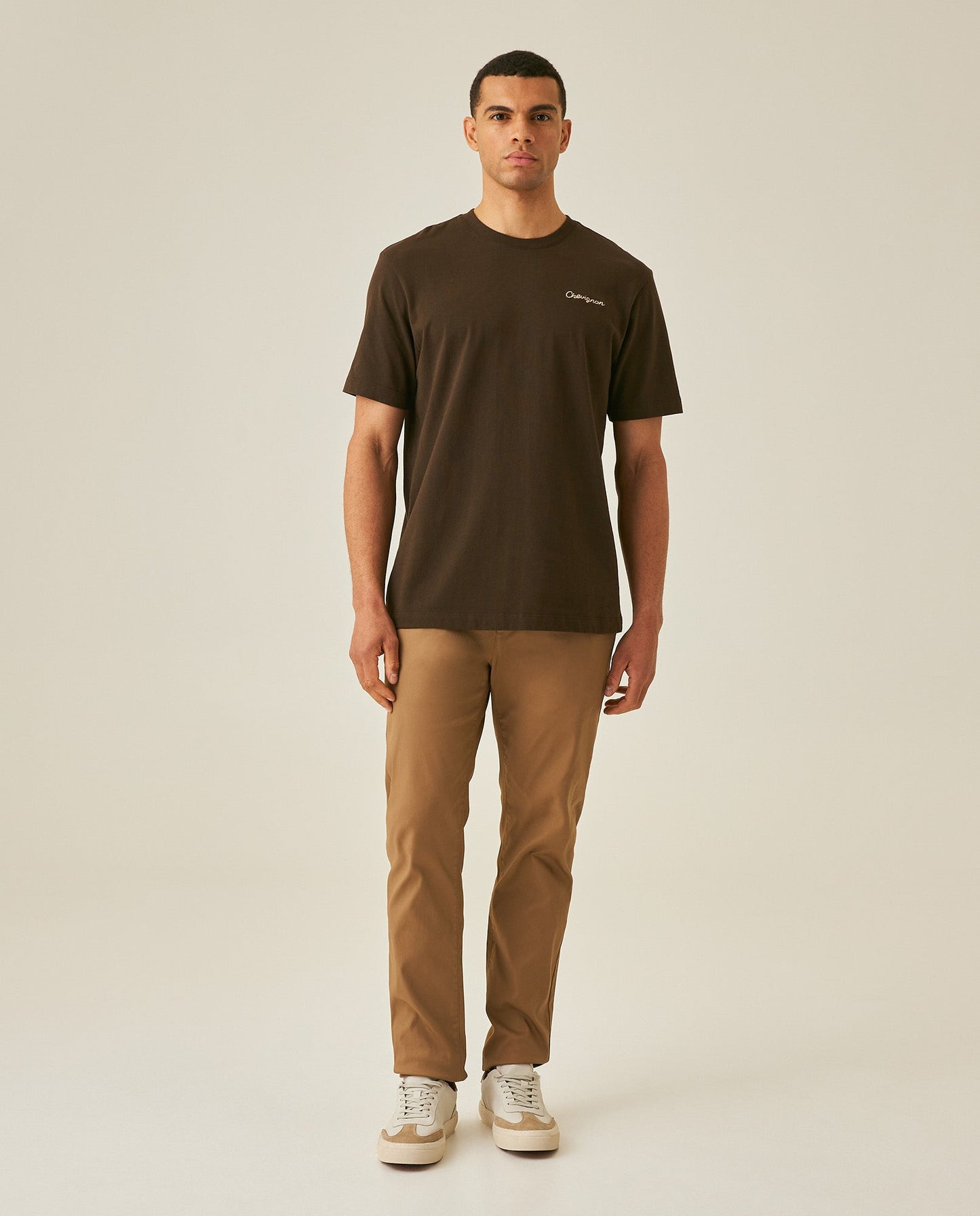 Men's Rodeo T-Shirt Classic Fit Short Sleeve Artisan Embroidery - Brown