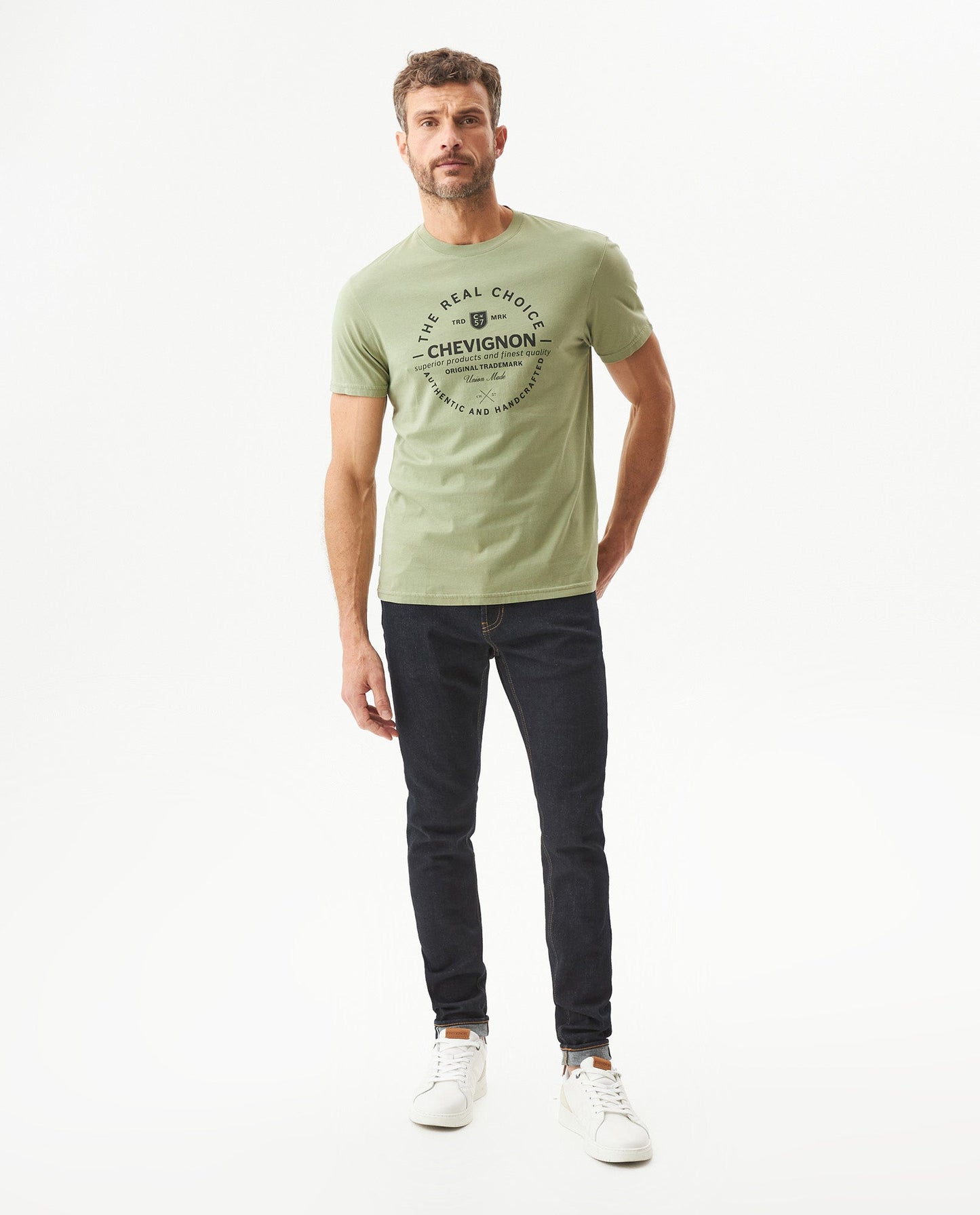 Men's Slim Fit Short Sleeve T-shirt in Cotton Festive