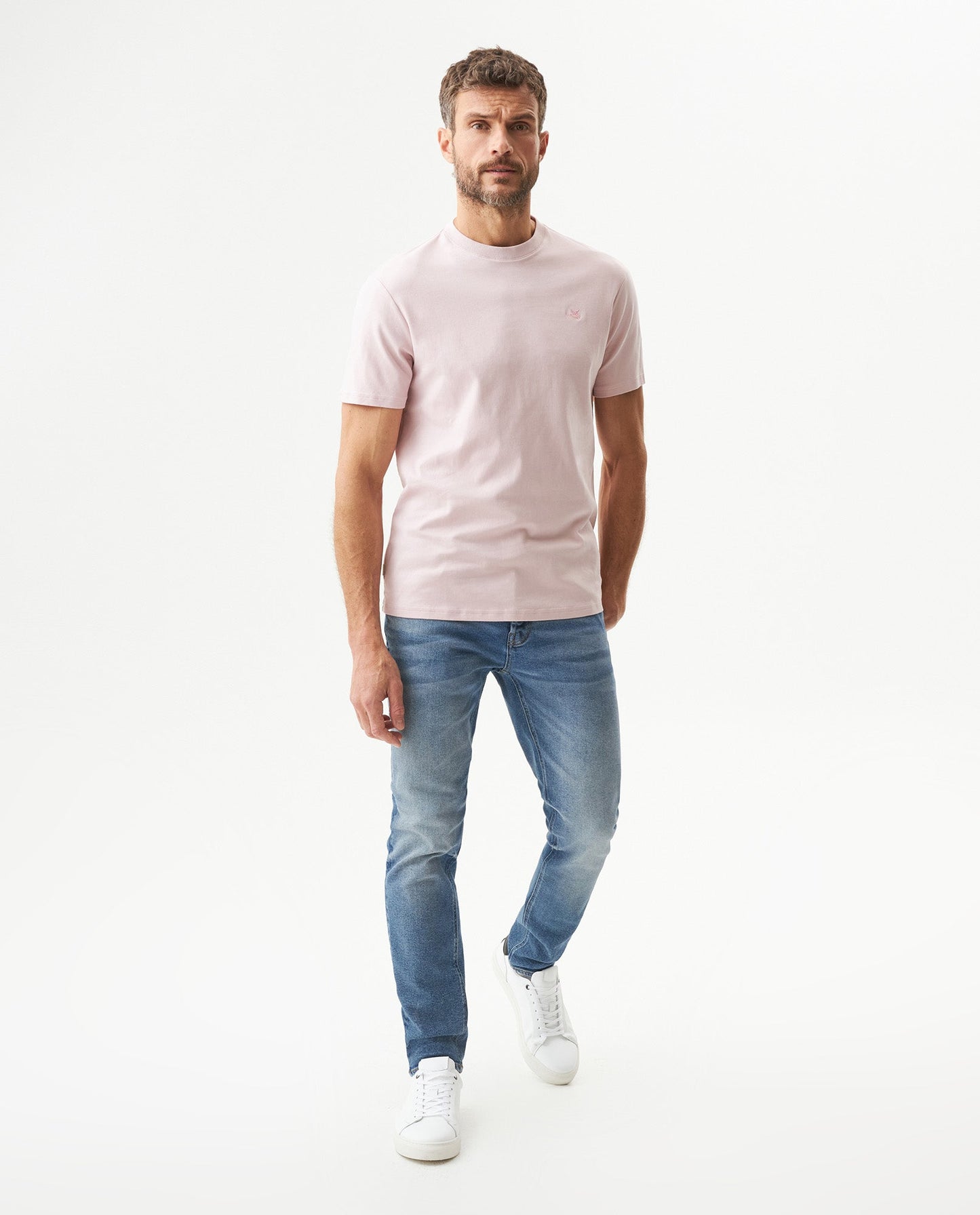 Men's Embroidered Slim Fit T-shirt in Cotton Twilight