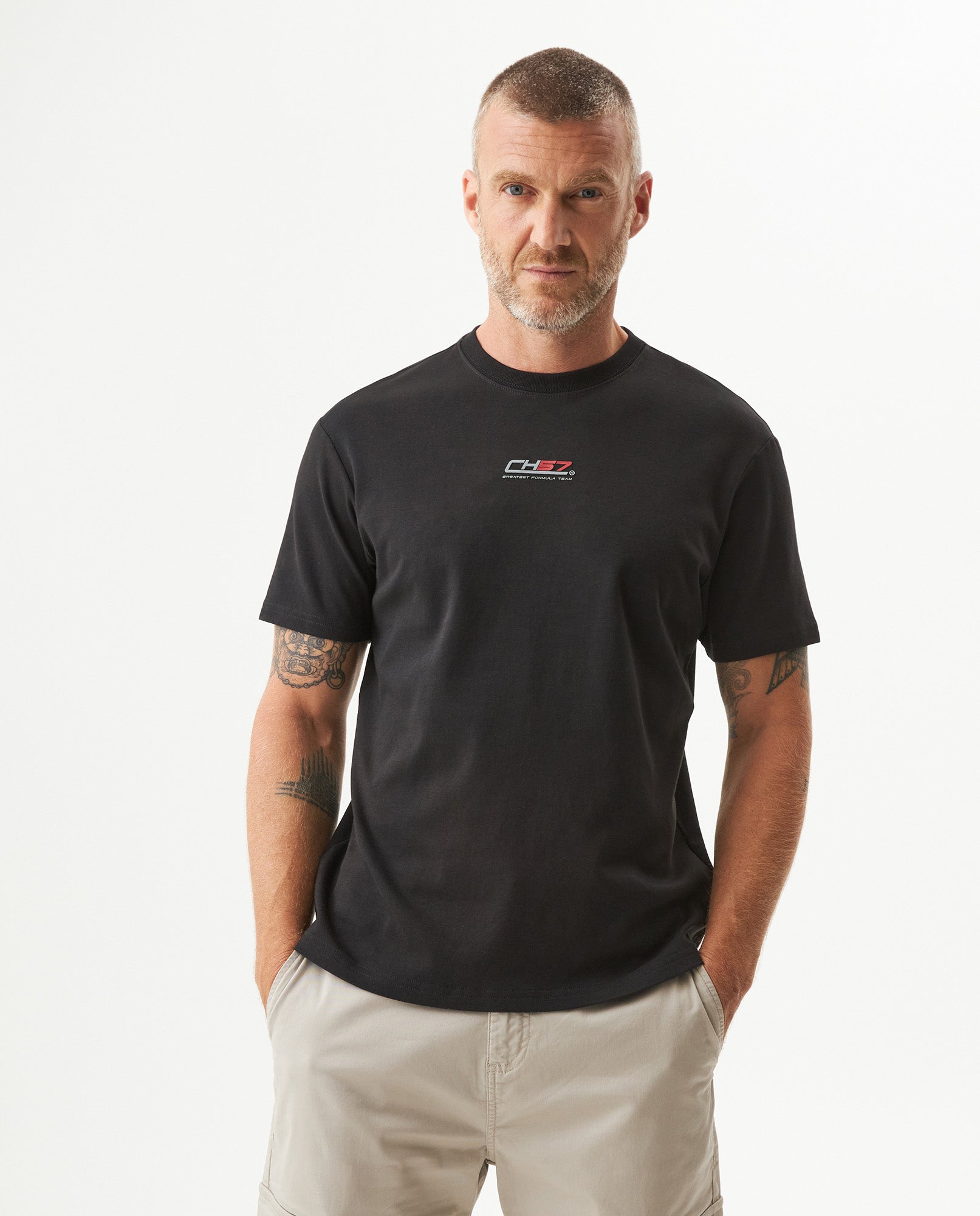 Men's Racing Graphic Slim Fit T-shirt in Cotton Wharf